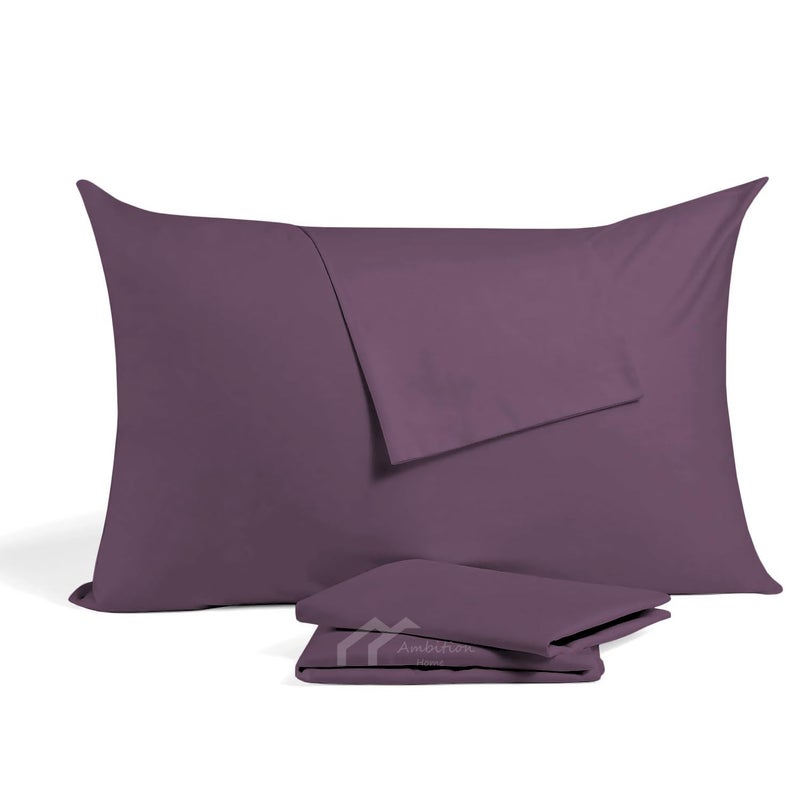 Ambition Home Toddler Pillowcase 12x16 Inch with Zipper Closure mini Pillow Cases Pack of 2, Travel Pillowcase 500 Thread Count 100% Soft Egyptian Cotton Decorative Small Toddler Pillowcase 12x16, Plum - Image 1
